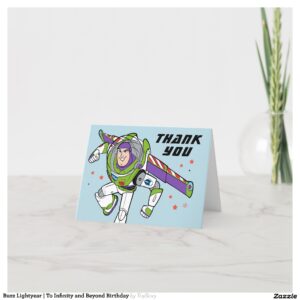 Buzz Lightyear To Infinity and Beyond Birthday Thank You Card