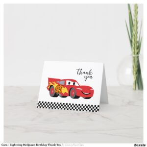 Cars - Lightning McQueen Birthday Thank You