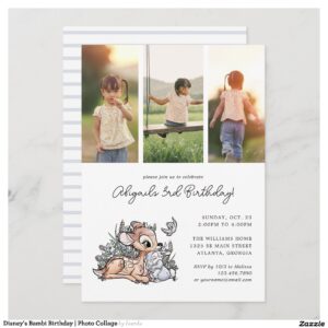 Disney's Bambi Birthday Photo Collage Invitation