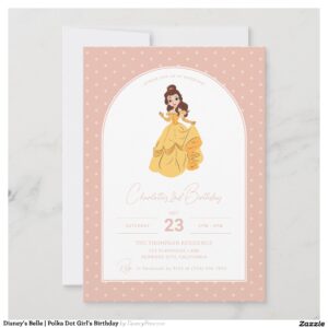 Disney's Belle Polka Dot Girl's Birthday Invitation
