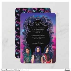 Disney's Descendants Birthday Thank You Card