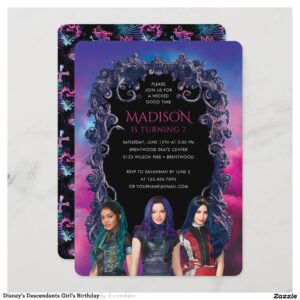 Disney's Descendants Girl's Birthday Invitation