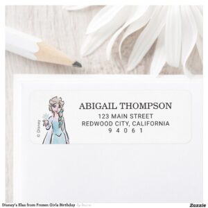 Disney's Elsa from Frozen Girls Birthday Label