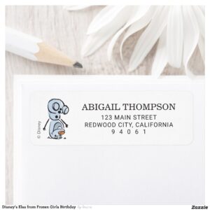 Disney's Elsa from Frozen Girls Birthday Label