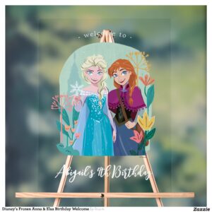 Disney's Frozen Anna & Elsa Birthday Welcome Acrylic Sign