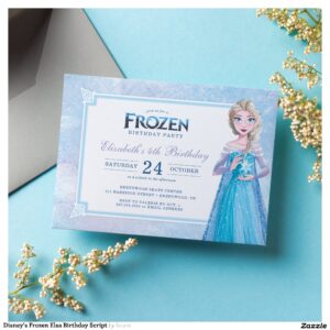 Disney's Frozen Elsa Birthday Script Invitation