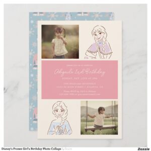 Disney's Frozen Girl's Birthday Photo Collage Invitation