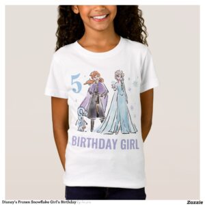 Disney's Frozen Snowflake Girl's Birthday T-Shirt