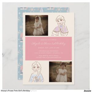 Disney's Frozen Twin Girl's Birthday Invitation