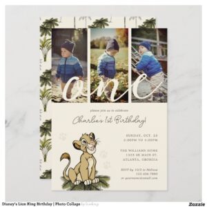 Disney's Lion King Birthday Photo Collage Invitation