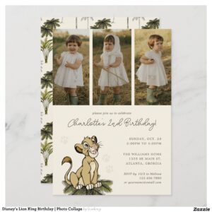 Disney's Lion King Birthday Photo Collage Invitation