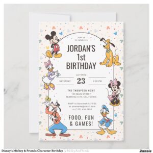 Disney's Mickey & Friends Character Birthday Invitation