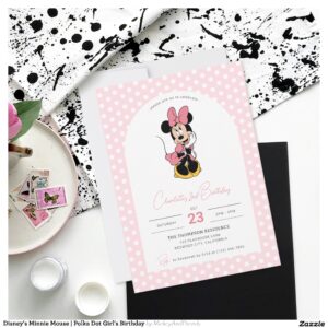 Disney's Minnie Mouse Polka Dot Girl's Birthday Invitation