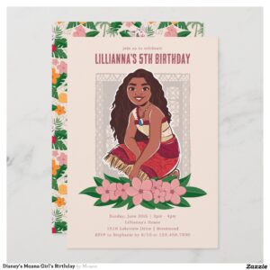 Disney's Moana Girl's Birthday Invitation