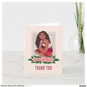 Disney's Moana Girl's Birthday Thank You Card