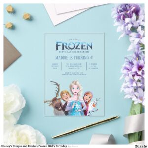 Disney's Simple and Modern Frozen Girl's Birthday Acrylic Invitations