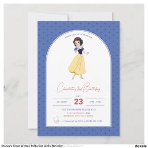 Disney's Snow White Polka Dot Girl's Birthday Invitation