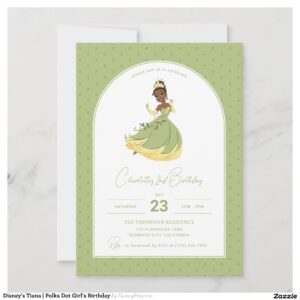 Disney's Tiana Polka Dot Girl's Birthday Invitation