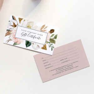 Elegant Magnolia White & Blush Gift Certificate