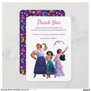 Encanto Sisters Birthday Thank You Invitation