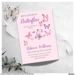 Enchant Lifetime of Butterfly Purple Bridal Shower Invitation