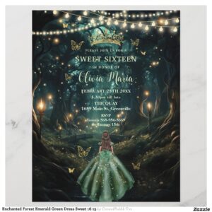 Enchanted Forest Emerald Green Dress Sweet 16 15