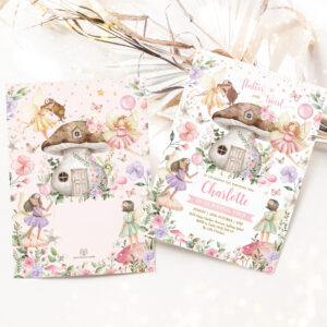 Enchanted Forest Fairy Floral Garden Girl Birthday Invitation