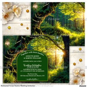 Enchanted Forest Festive Wedding Invitation