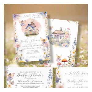 Enchanted Little Fairy on the Way Pink Girl Baby Invitation