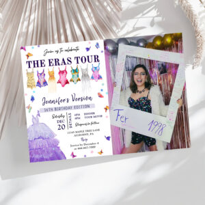 Eras Birthday Party Photo Invitation