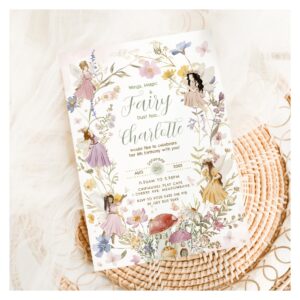 Fairies Wildflower Meadow Flowers Birthday Invitation