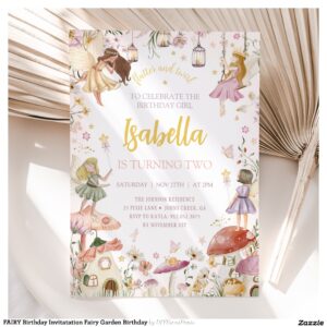 FAIRY Birthday Invitatation Fairy Garden Birthday Invitation
