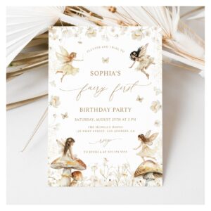Fairy First Birthday Boho Invitation