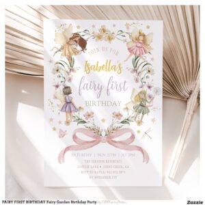 FAIRY FIRST BIRTHDAY Fairy Garden Birthday Party Invitation