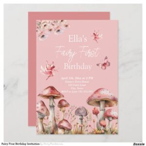 Fairy First Birthday Invitation