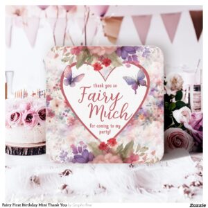 Fairy First Birthday Mini Thank You Note Card