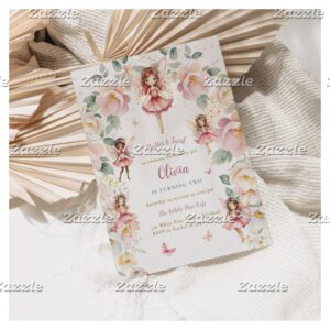 Fairy Girl Birthday Whimsical Enchanted Floral Invitation