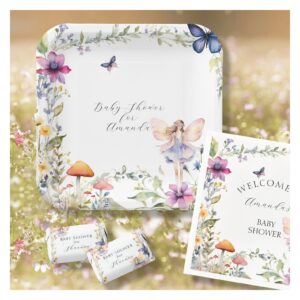 Fairy Wildflower Butterfly Garden Baby Girl Shower Paper Plates