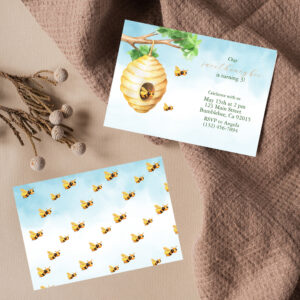 First Bee Day honey bee Birthday Invitation