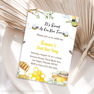 First Bee Day So Sweet To Bee One Birthday Party Invitation