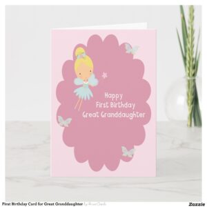 First Birthday Card for Great Granddaughter