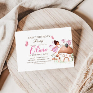 First Fairy Party Butterfly Garden Pixie Girls Invitation