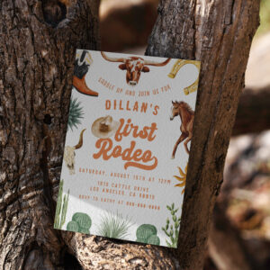 First Rodeo Cowboy Birthday Invitation