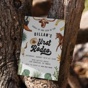 First Rodeo Cowboy Birthday Invitation