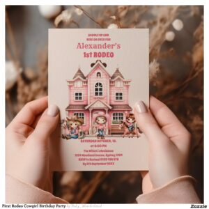 First Rodeo Cowgirl Birthday Party Invitation