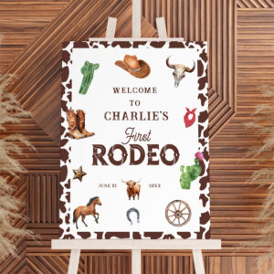 First Rodeo Western 1st Birthday Welcome Sign