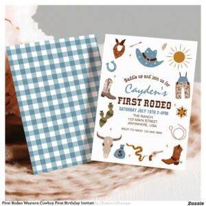 First Rodeo Western Cowboy First Birthday Invitati Invitation