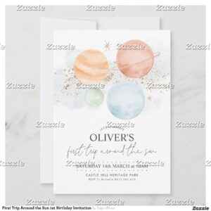 First Trip Around the Sun 1st Birthday Invitation
