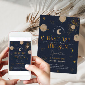 First Trip Around The Sun Birthday Invitation