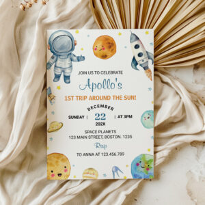 First Trip Around The Sun Birthday Invitation